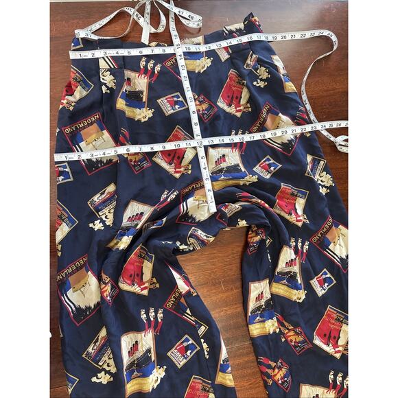 JH Collectibles VTG Silk Pants 22W Wide Leg High Waist Cruise Nautical Whimsical - Picture 5 of 8